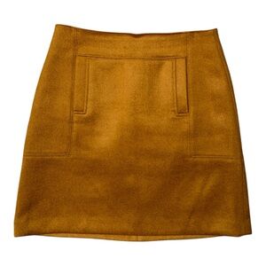 LOFT Wool Mustard Mini Skirt 8P Medium
